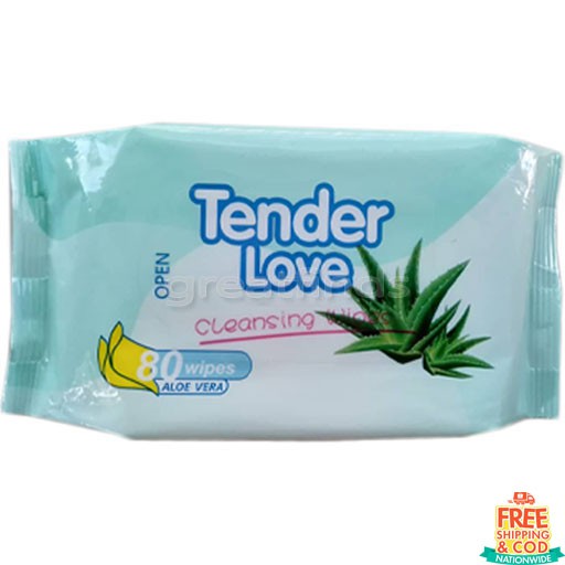 COD Tender Love Cleansing Wipes Aloe Vera 80 Sheets