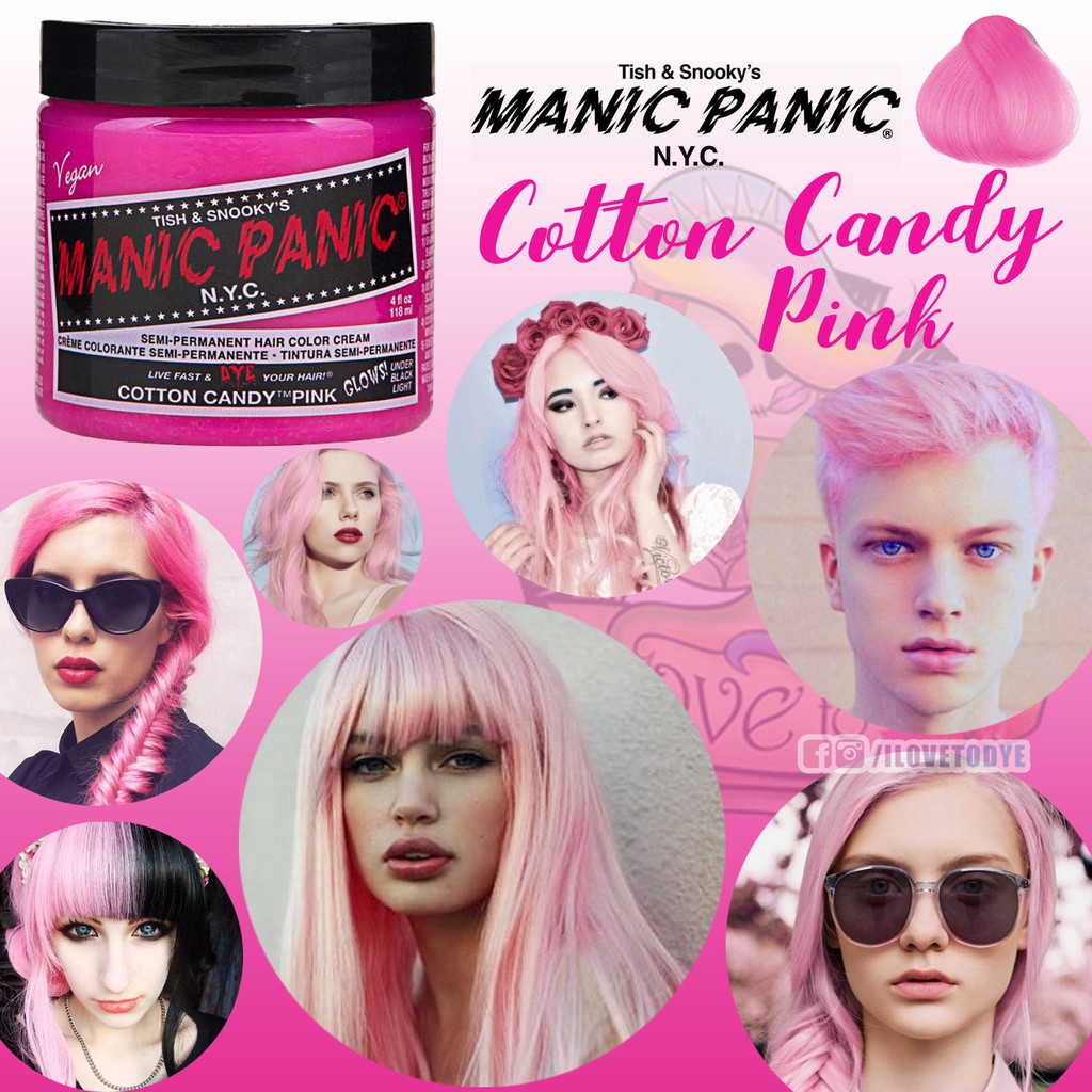 Cotton Candy Pink Manic Panic Semi Permanent Pink Hair Dye Ilovetodye