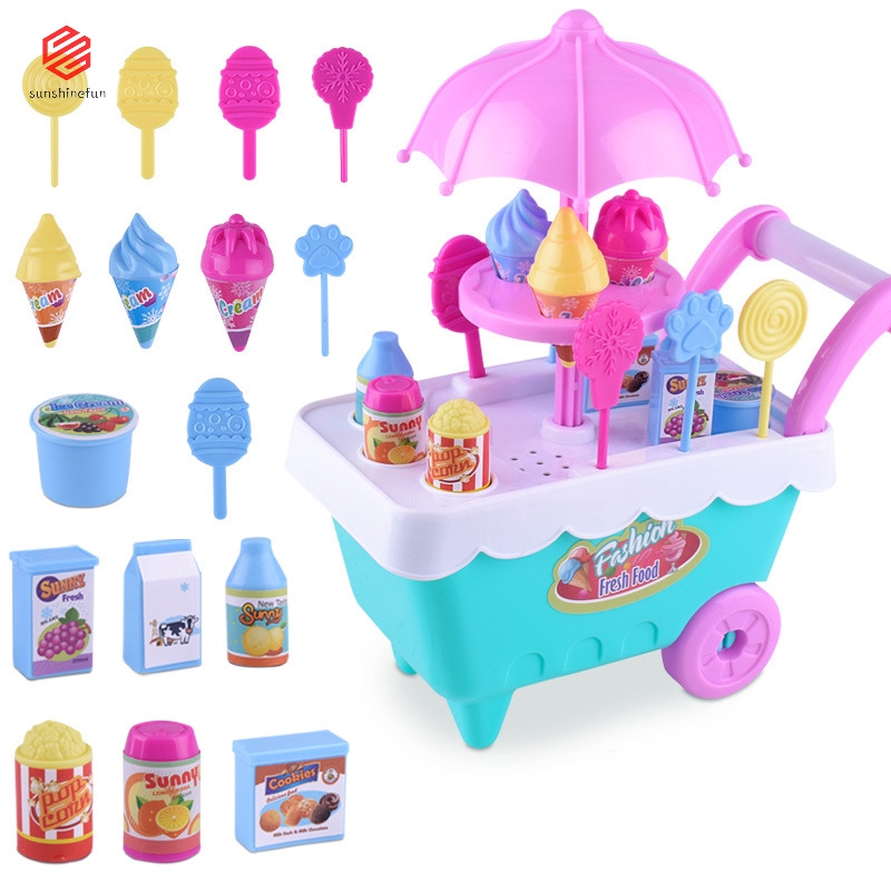 play doh and baby doll ice cream car toys play