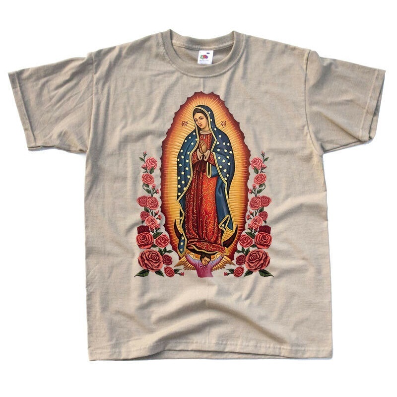 Our Lady of Guadalupe v3 MEN'S T-shirt BEIGE Blessed Mary all sizes ...