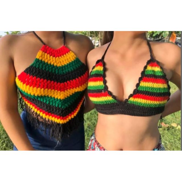 rasta crochet top