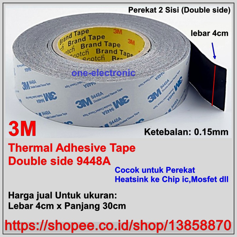 30x4cm 3m Thermal Adhesive 3m Double Sided Tape 9448a Heatsink Adhesive Shopee Philippines