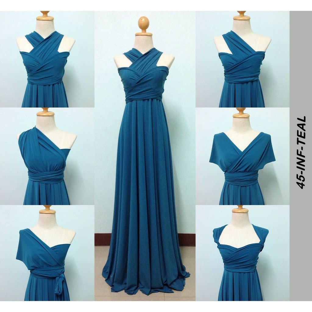 infinity dress teal blue