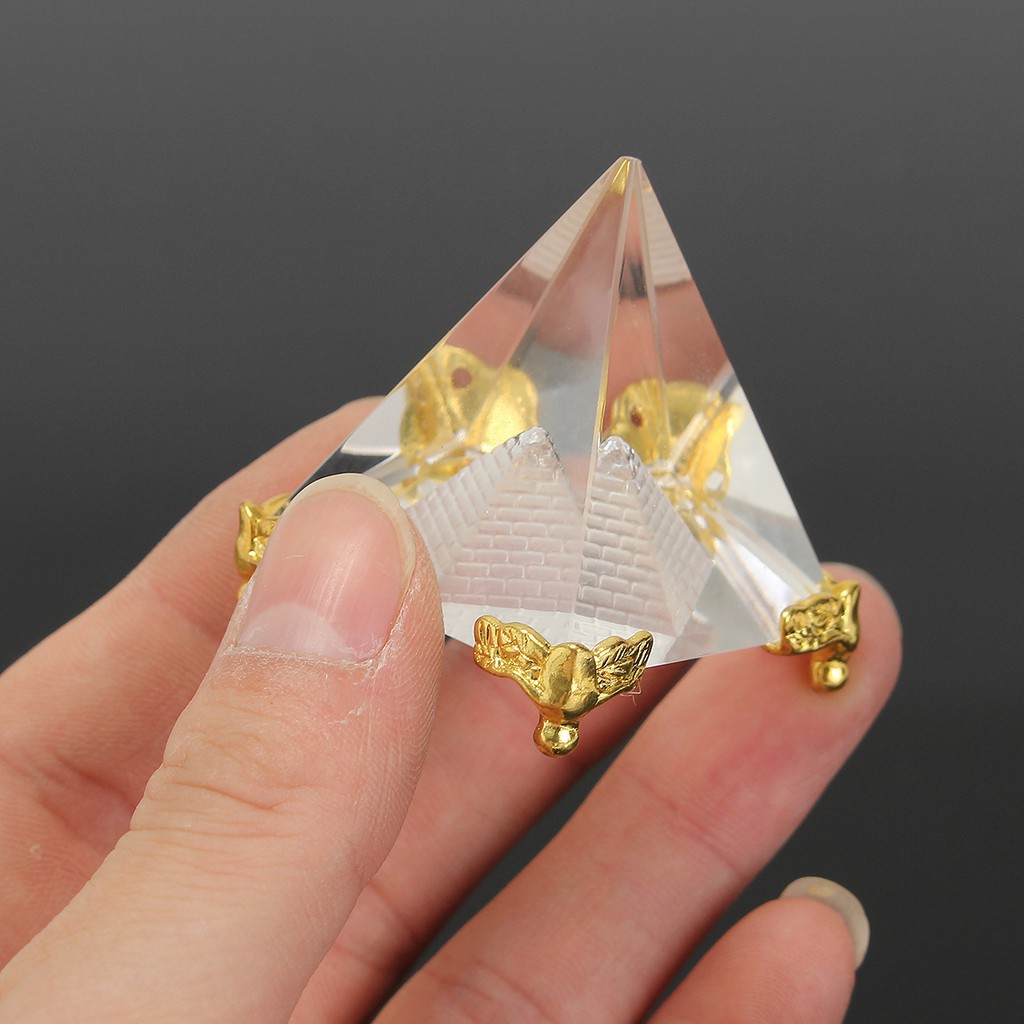 Good Egypt Egyptian Crystal Clear Pyramid Ornament Home Decor Living Room Decoration