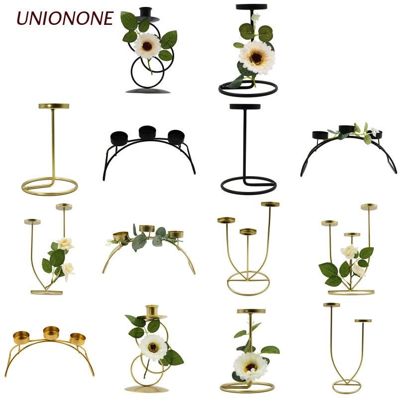 ONE Retro Metal Candlestick Rack Artificial Flower Stand Candle Holder