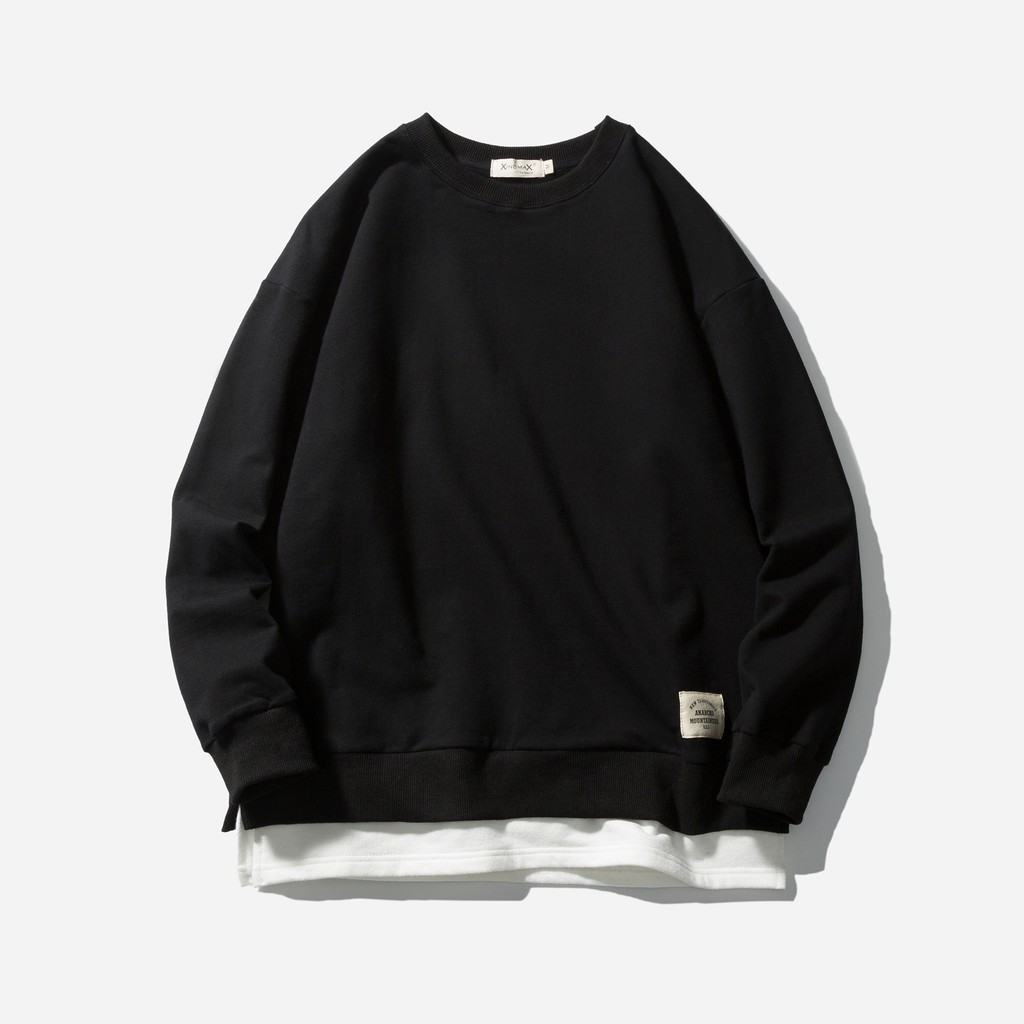 black hoodless sweater