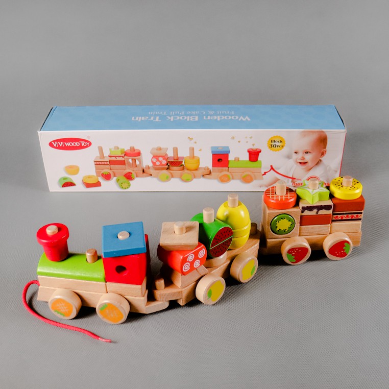 wooden block train toy