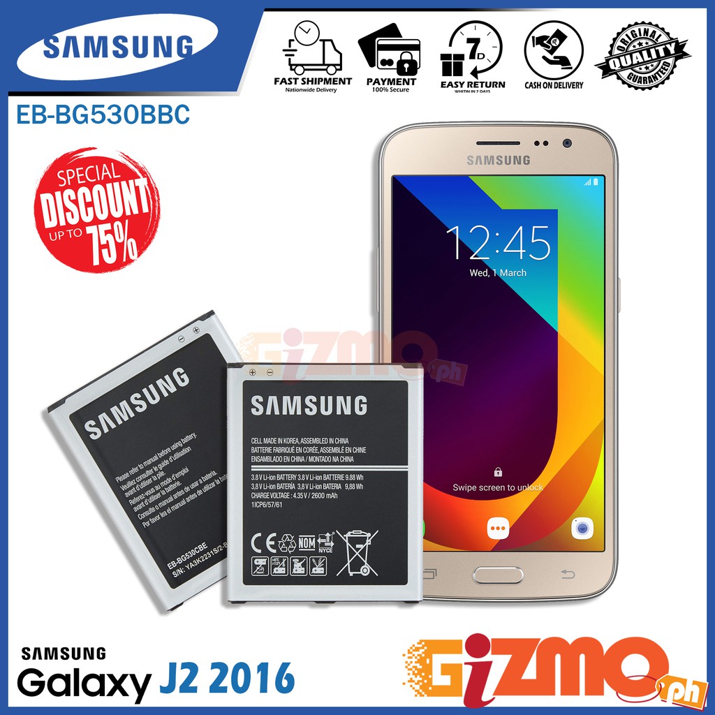 Samsung Galaxy J2 16 Sm J210f Sm J210h Model Eb Bg530cbe Battery Original Equipment Manufacture Shopee Philippines