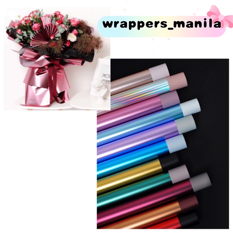 20pcs per Pack Glossy Two-Sided Colored Wrappers Bouquet Wrapping Paper ...