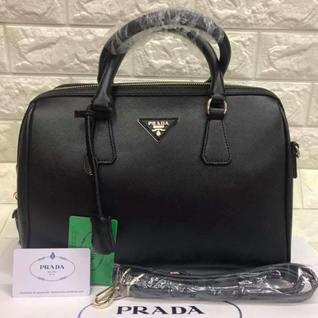 prada doctor bag leather