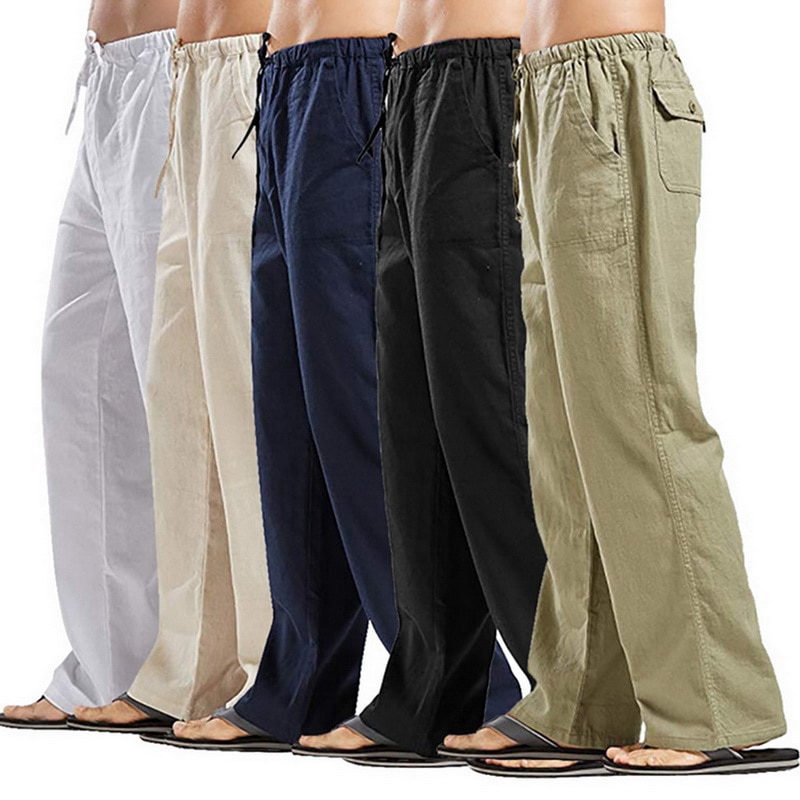 mens linen holiday trousers