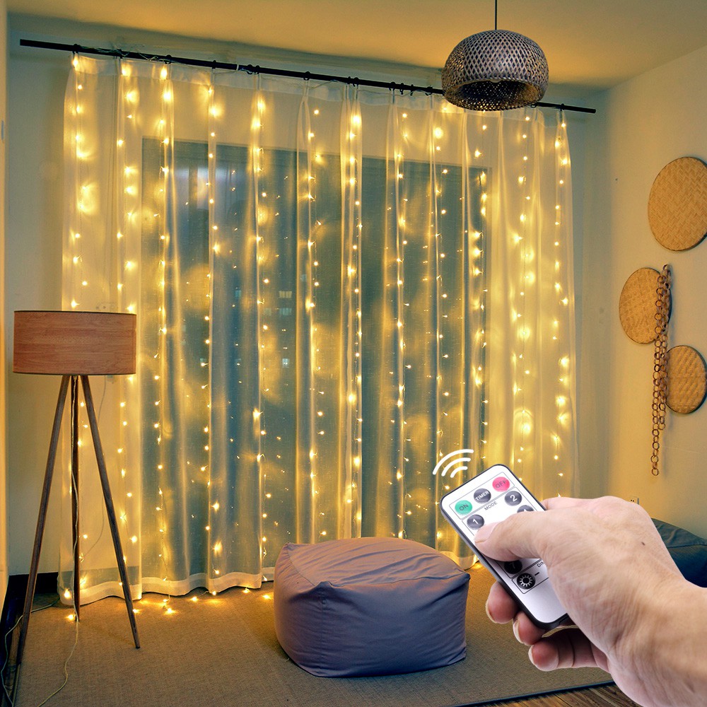 3 3m 300leds Remote Control Curtain Fairy Lights Waterproof Usb String