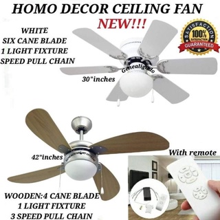 HOME DECOR CEILING FAN 42 & 30” WITH REMOTE & WITHOUT REMOTE