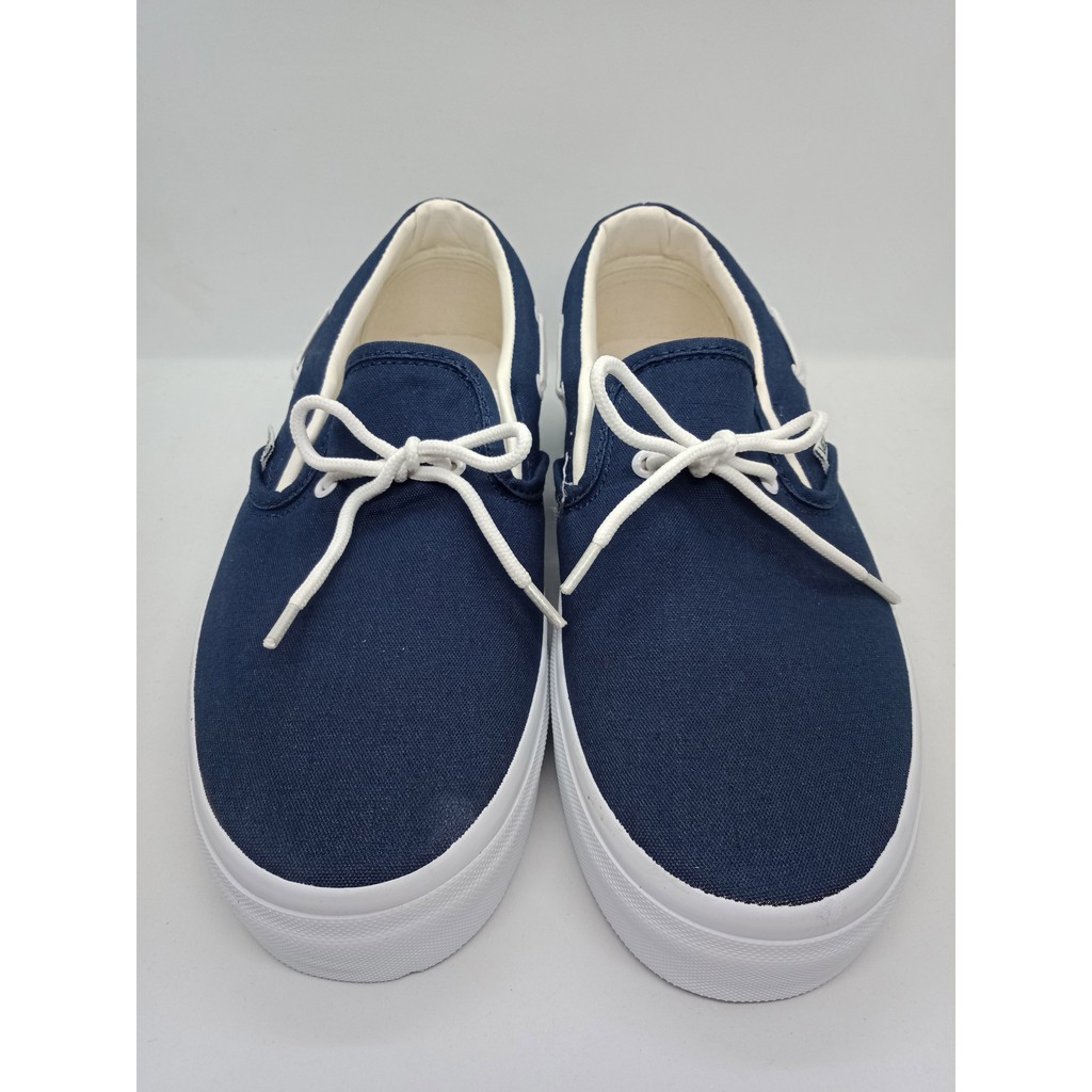 vans dark blue slip on