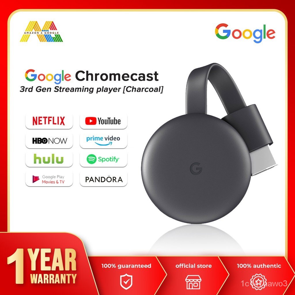 Google Chromecast 3rd Generation (Charcoal) | Shopee Philippines