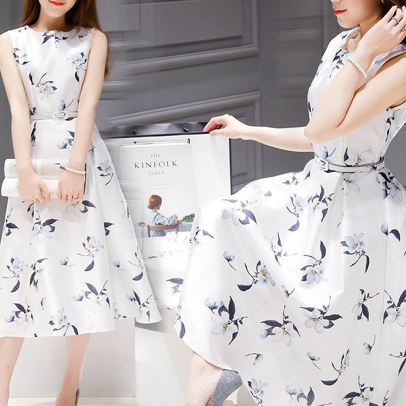 Limited time sale】Formal Dress Women Summer Casual Dresses White Floral  Dress | Shopee Philippines