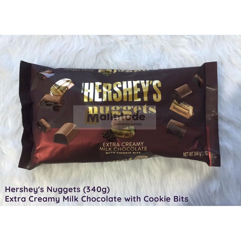 Hersheys Nuggets Extra Creamy Milk Chocolate with Cookie Bits (340g