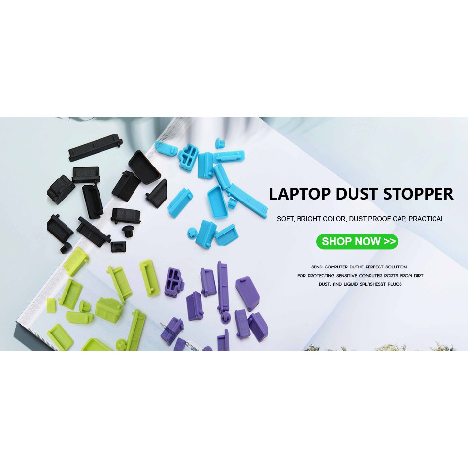 【full99get This】13pcs Universal Silicone Anti Dust Port Plugs Cover Stopper For Laptop Notebook