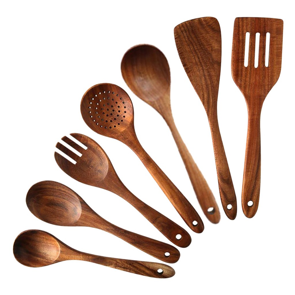 wooden cooking set