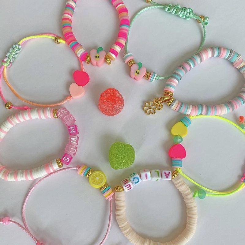 28 Grid Paint Acrylic Letter Beads Set Diy Bracelet Necklace Beads Educational Toys