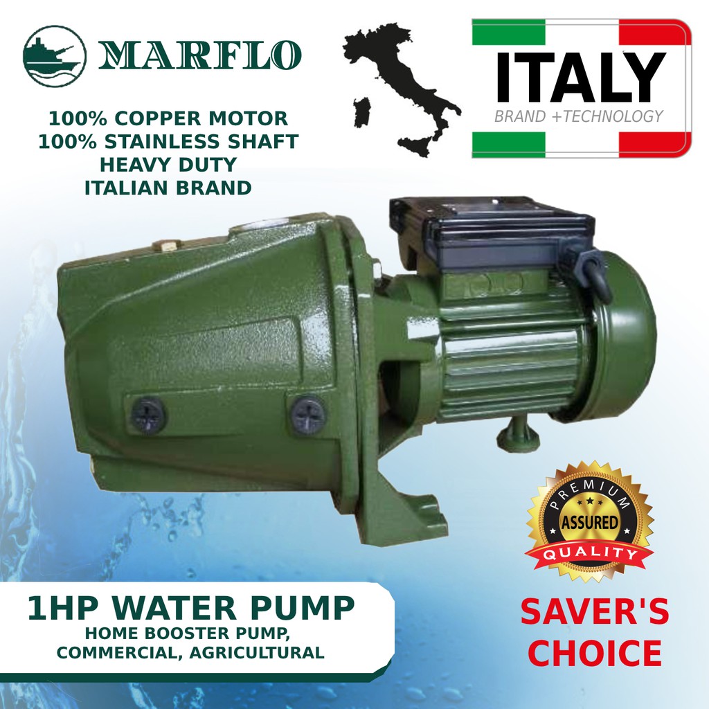 JET PUMP Self Priming Water Booster Pump 1HP 750 Watts ITALY jetmatic