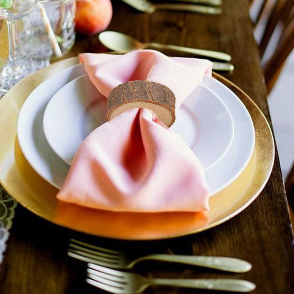 Wooden Round Wooden Pendant Napkin Ring Crafts Production Hotel