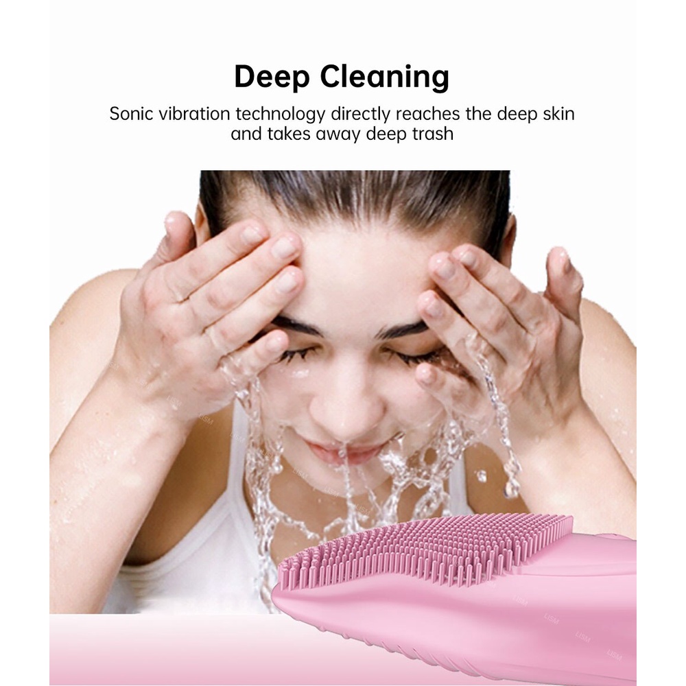 【2022 UPGRADE】Electric Facial Cleanser Deep Cleaning face Silicone Brush Sonic Facial Cleanser Heated Massager