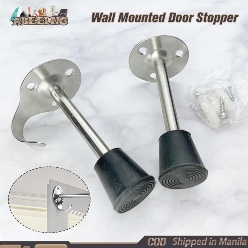 Door Stopper Stainless Steel Heavy Duty Wall Mounted Rubber Door Stop ...