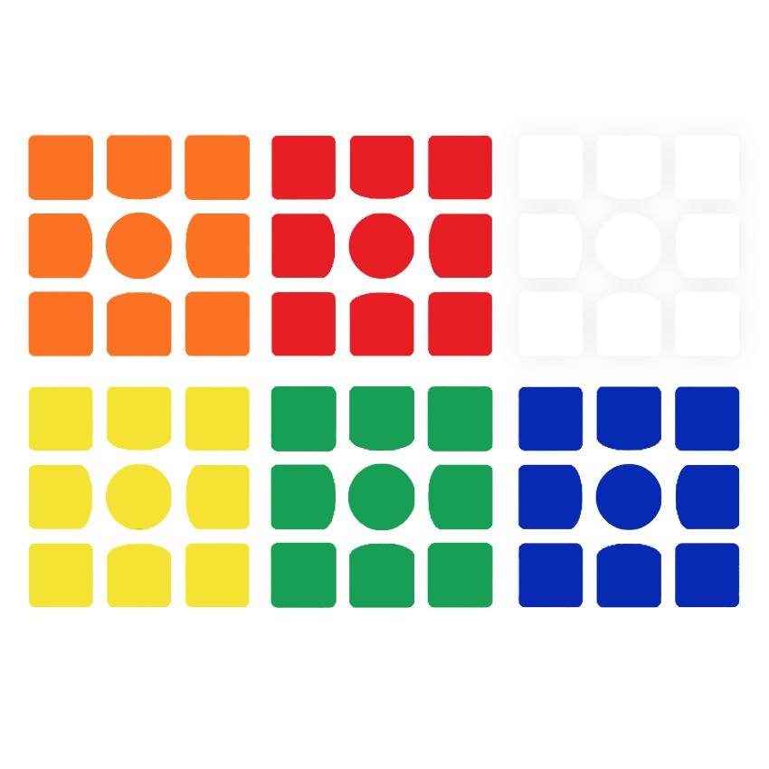 Gans Standard Stickers Replacement Set for 3x3 Rubik's Cube Shopee