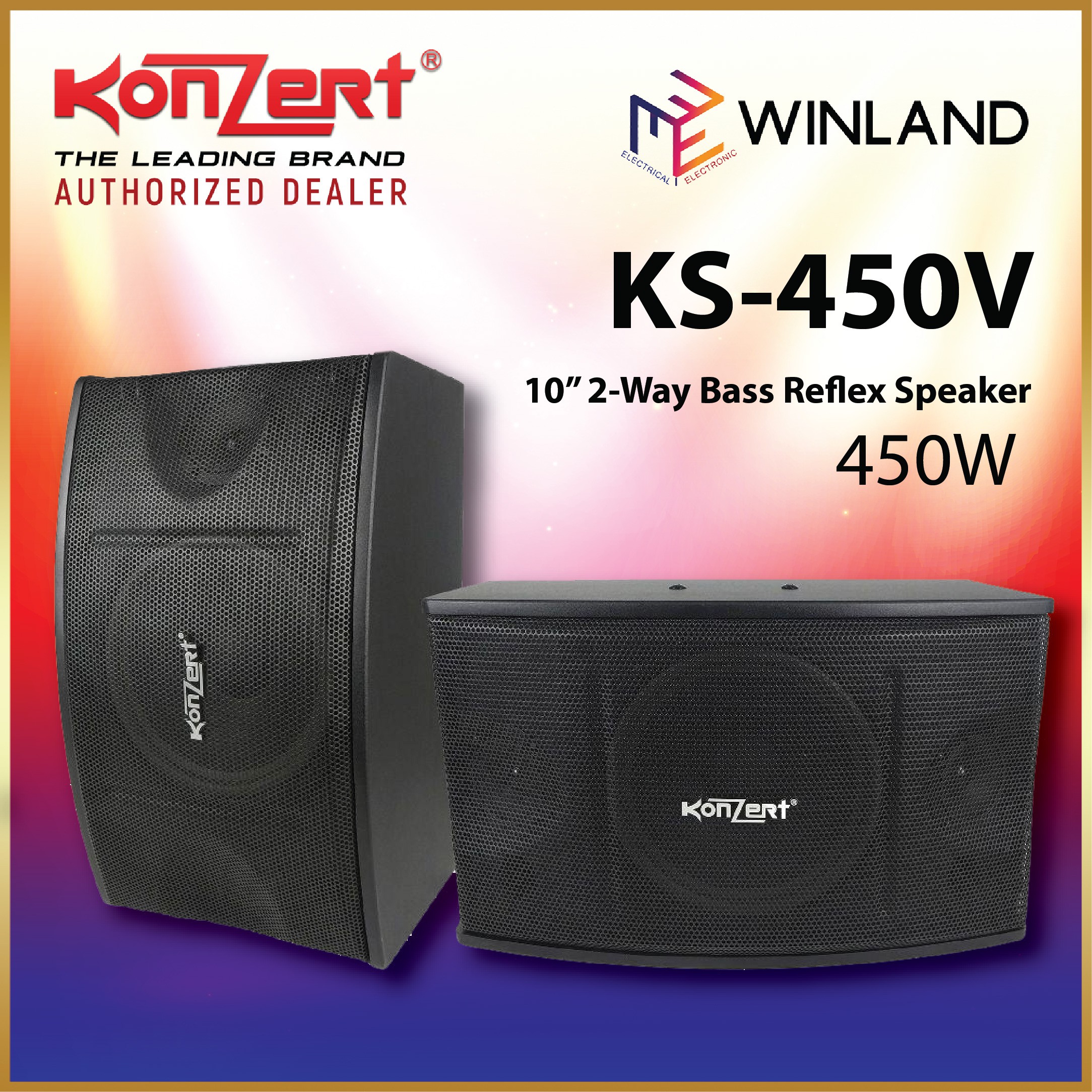 Konzert Original KS450V Karaoke Speaker Audio Sound 2 Way 3 Speaker