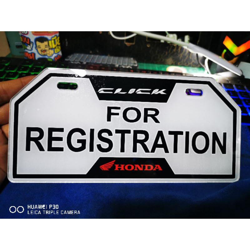 HONDA CLICK FOR REGISTRATION PLATE (NO BOLTS INCLUDED) | Shopee Philippines