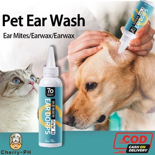 Pet Ear Drops for Dogs Removal Earmites for Cat Dog Ear Cleaner Infection Solution Treatment 60ML