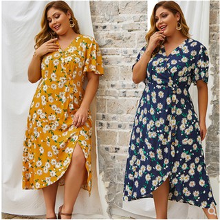 Summer Dress for Women 2023 Plus Size Casual Fashion Lace Short Sleeve  Round-Neck Dress Bohemain Beach Mini Sundress 