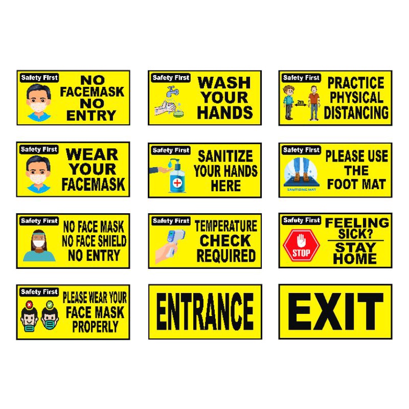 yellow signage safety protocols germ prevention Shopee Philippines