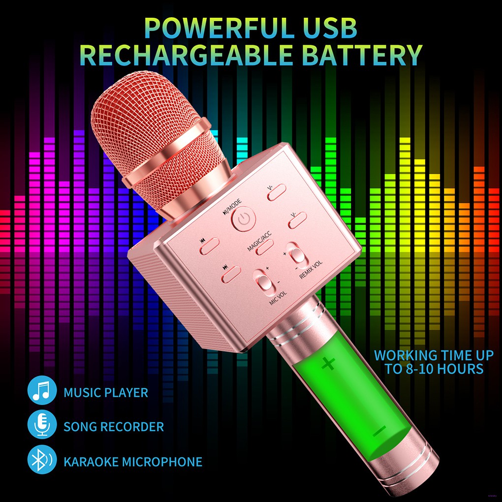 Microphone Bluetooth V5.0 Rechargeable Wireless Microphone Portable