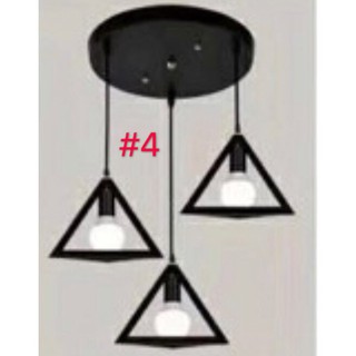 【Ready Stock】(Three free light bulbs) indoor vintage steel Pandent Lights  Chandelier #6