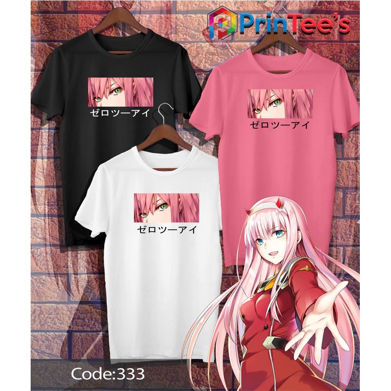 anime darling in the franxx zero two eyes t shirt free card and sticker shopee philippines