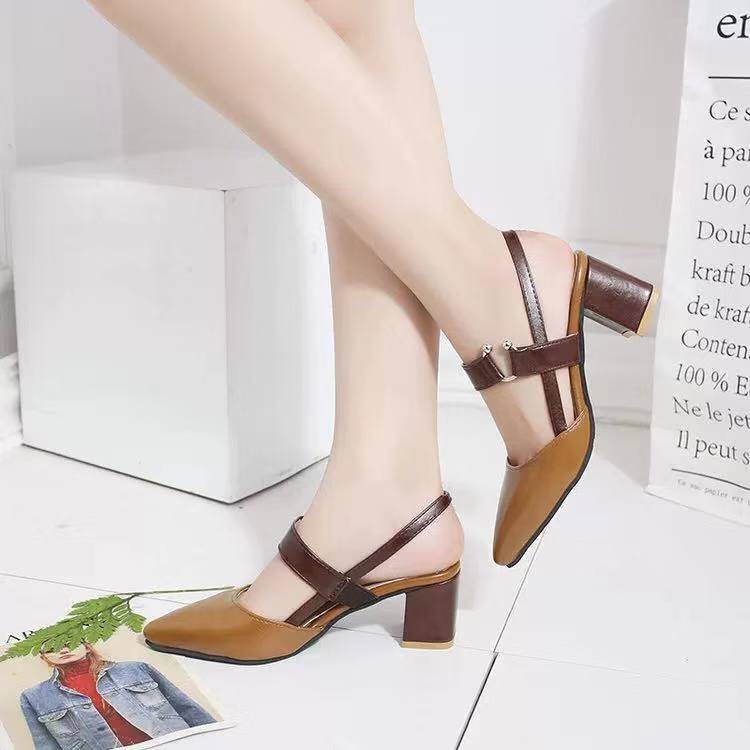 pointed block heel sandals