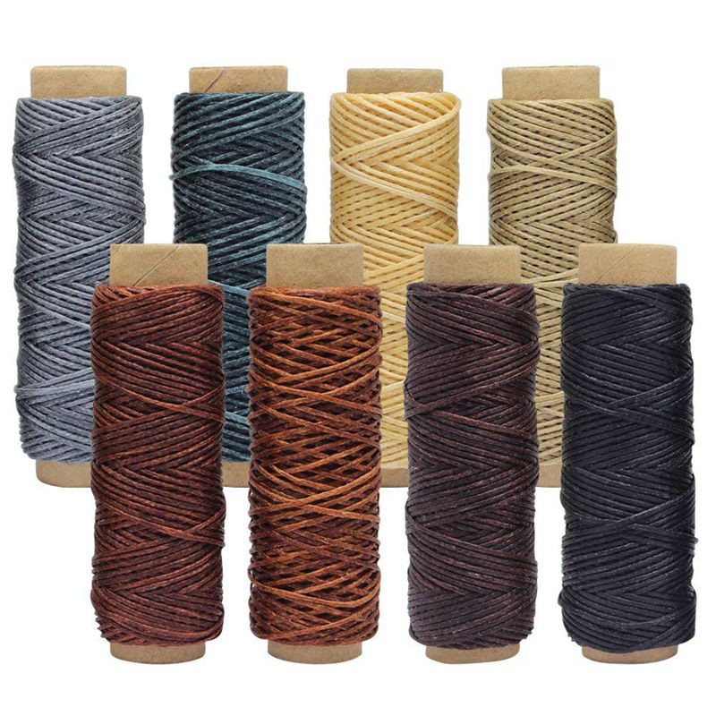 18 Pieces Leather Craft Tools With Hand Sewing Drilling Awl Waxed Thread And Thimble For Leather Upholstery Carpet Canvas DIY Sewing Accessories