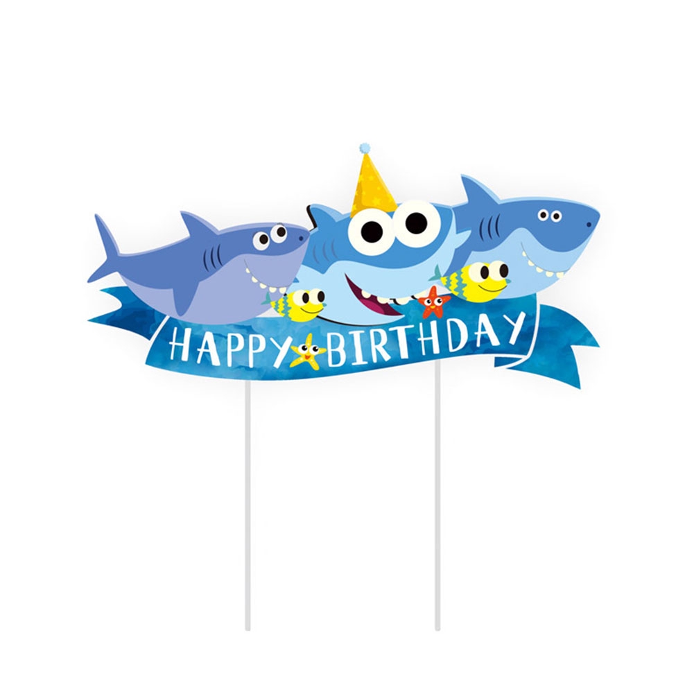 Banner Birthday Diy Decoration Hanging Baby Sharks Letters Number Party Cupcake Topper Shopee Philippines