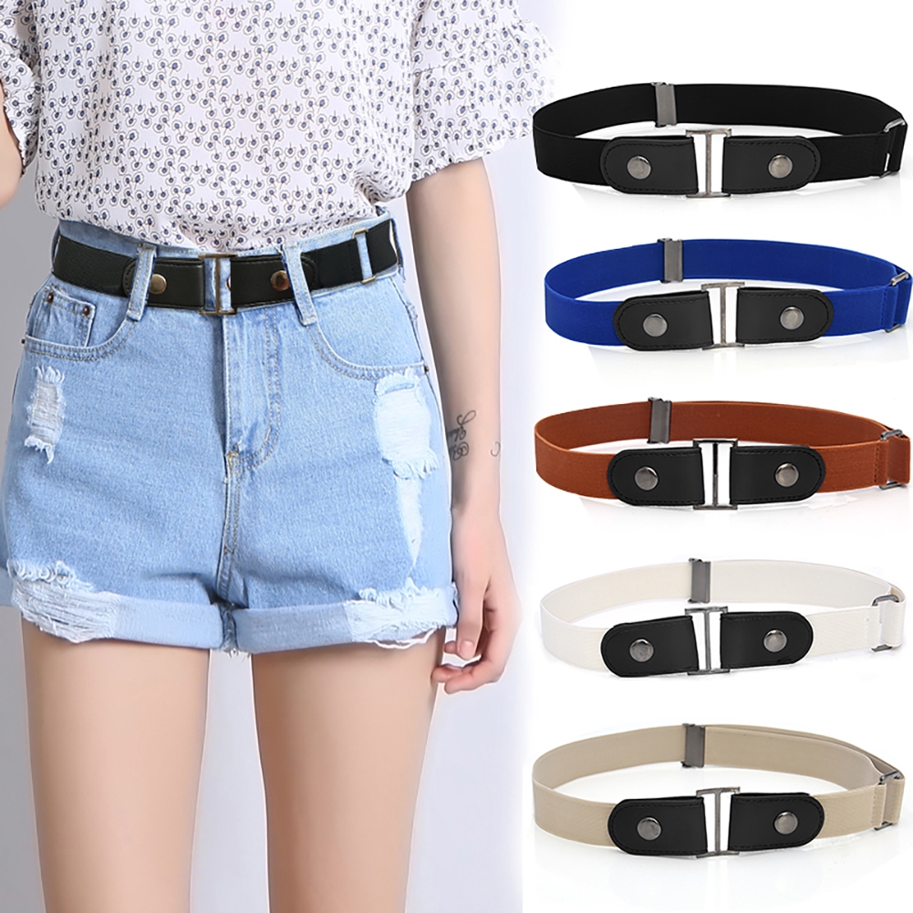 Elastic Belt for Jean Pants Dresses No Buckle Stretch Waist Belts for