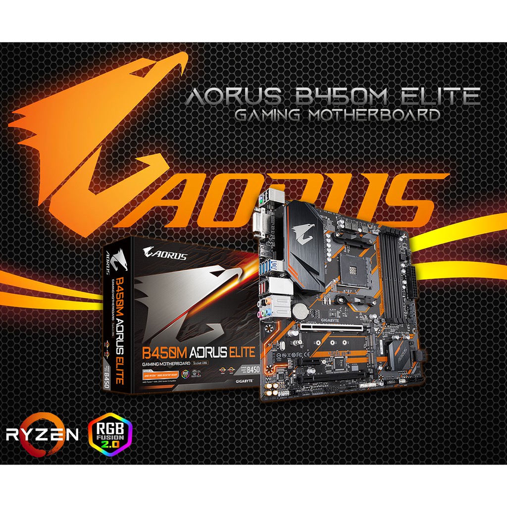 GIGABYTE B450M AORUS ELITE Micro ATX Compatibility Motherboard Shopee
