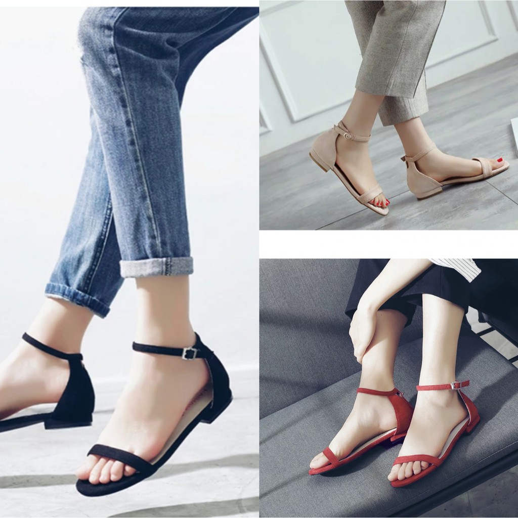 sandals ankle strap flat