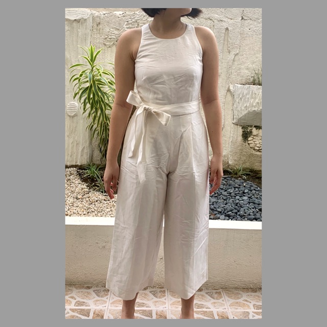 banana republic white jumpsuit