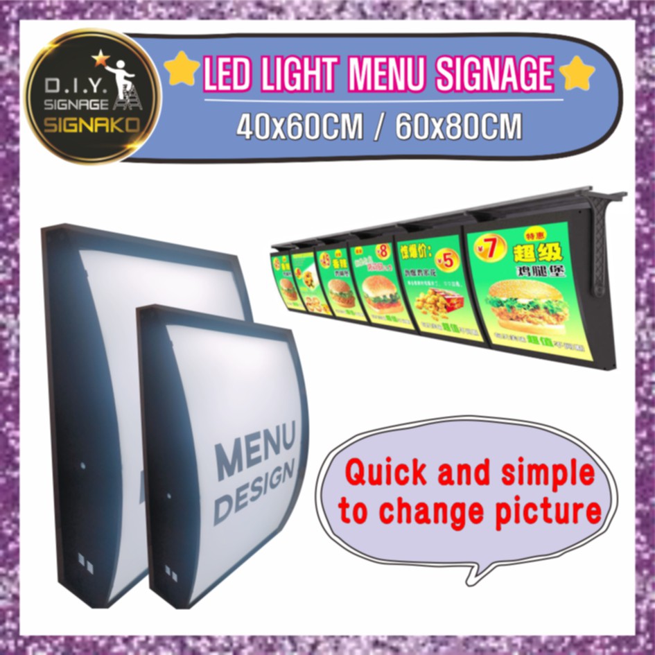 Menu LED Light Box Film Signage (TypeA) / Promo Logo Sign DIY ...