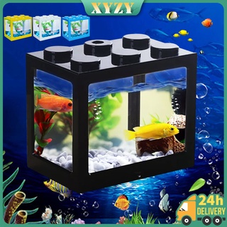 Mini Fish Tank Desktop Mini Aquarium Block Small Reptile Pet Box Terrarium For Betta Guppy Fish Tank