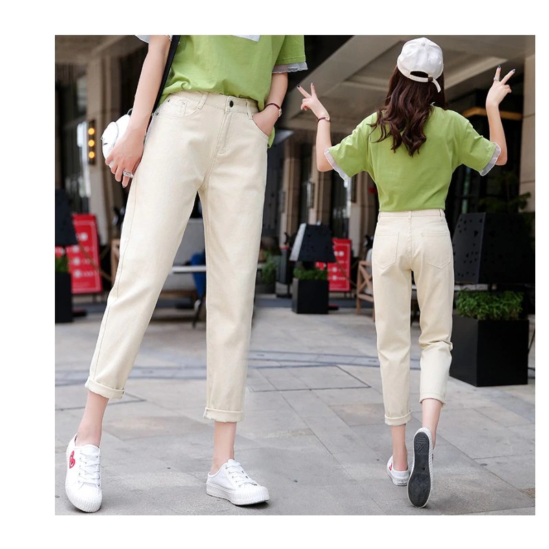 beige denim pants