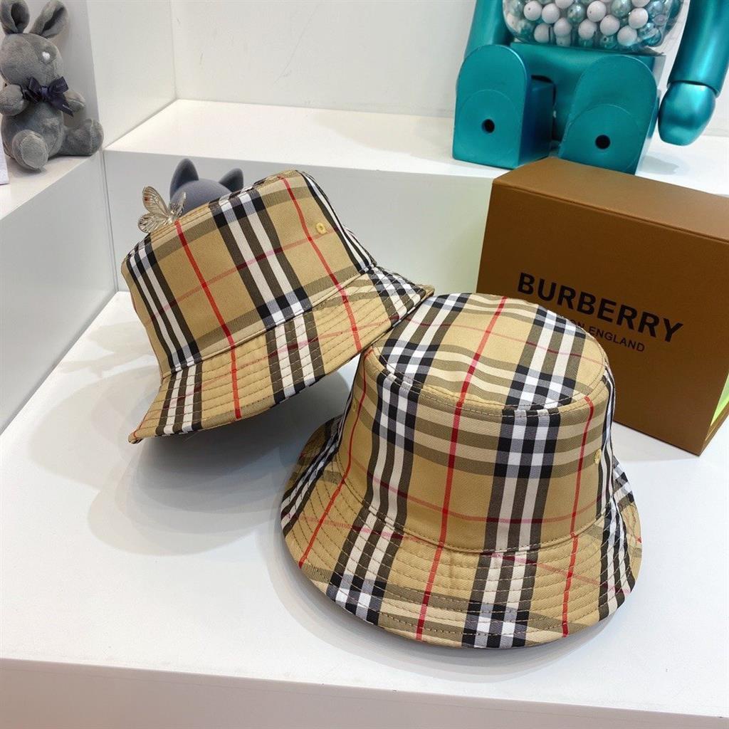 BURBERRY [with package]burberry bucket  spring/summer Plaid  fisherman hat advanced mixed | Shopee Philippines
