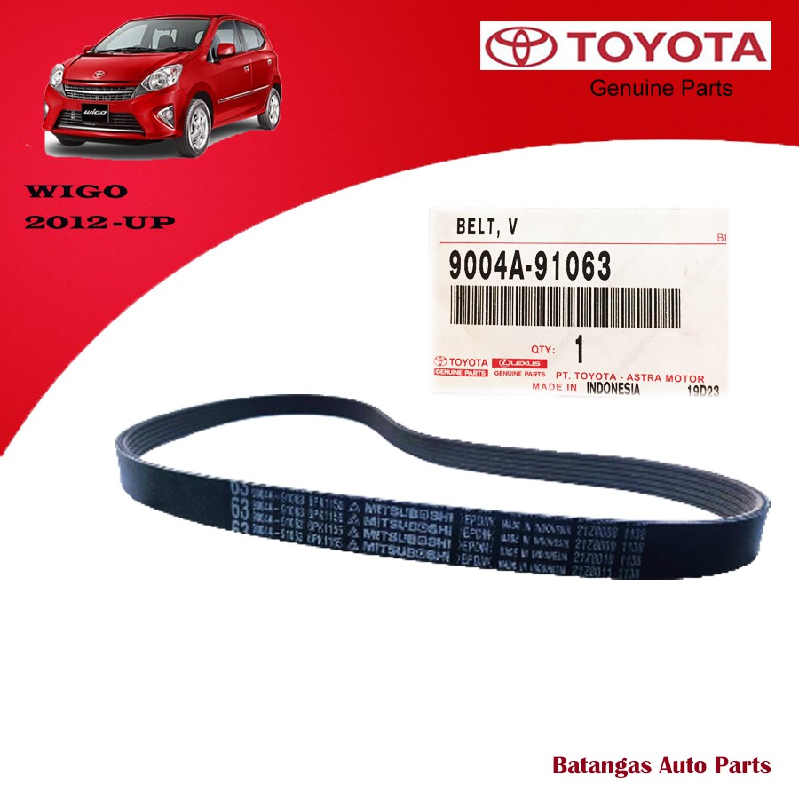 GENUINE TOYOTA ALTERNATOR BELT 9004A91063 ( 6PK1155 ) for WIGO 2012UP