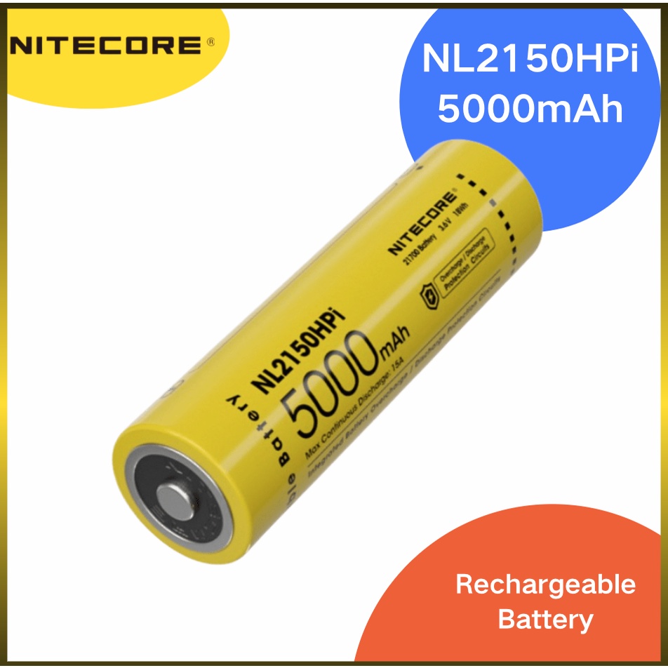 NITECORE NL2150HPi 21700 Battery 3.6V 18Wh max Continuous Discharge ...
